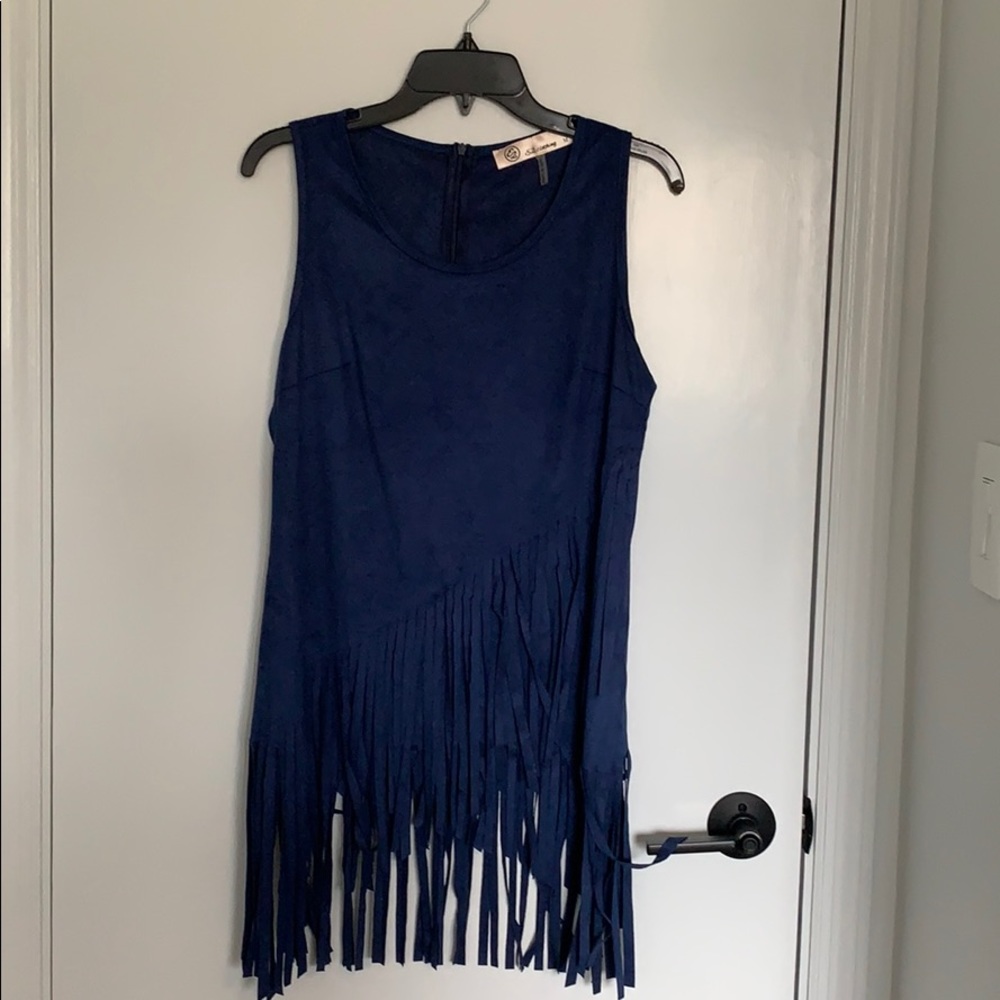 Navy blue, suede tank top